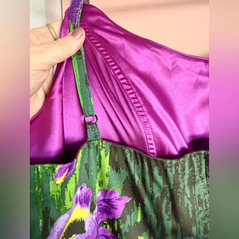 Pinup Couture Green and Purple Floral Dress - Picture 10 of 11